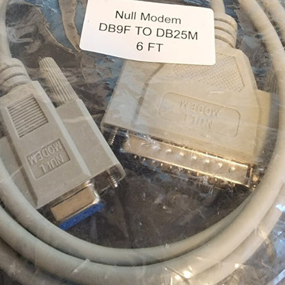 NULL MODEM - DB9F to DB25M 6' - tan -  Cables
