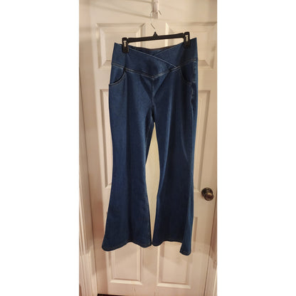 Flare Leg Bottom Jeans, Cross waist - Size XL