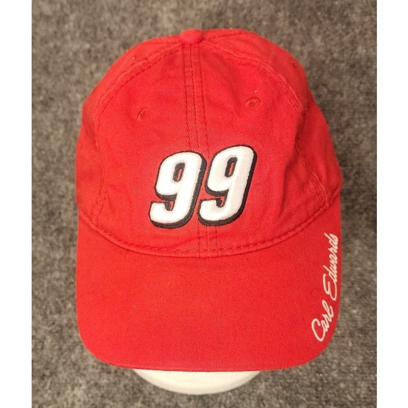 Vintage NASCAR Carl Edwards 99 Office Depot Roush Fenway Racing Hat Cap Red