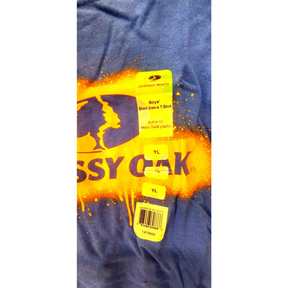 Mossy Oak Boys Large Short Sleeve T-Shirt Blue Graphic Tee NWT New Tag