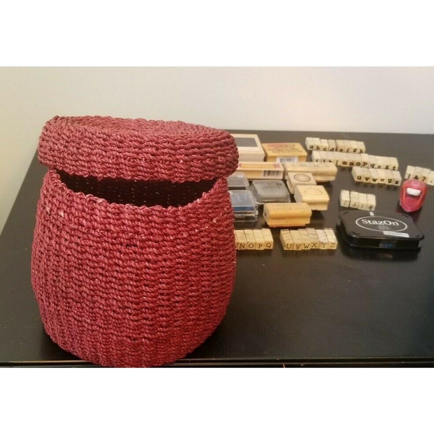 Rubber Stamp Lot,1 full alphabet, many other stamps. large, med, small - Ink too