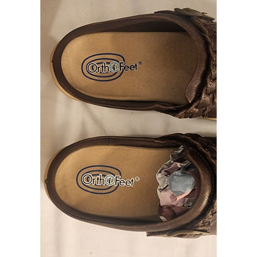 OrthoFeet Irma Women’s 8.5 Brown Orthopedic Comfort Shoes with Insoles