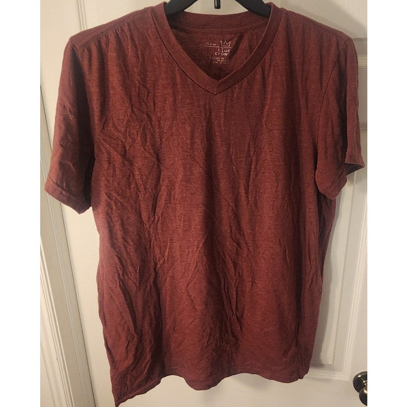 Blue Crown Burgundy V‑Neck T‑Shirt XL