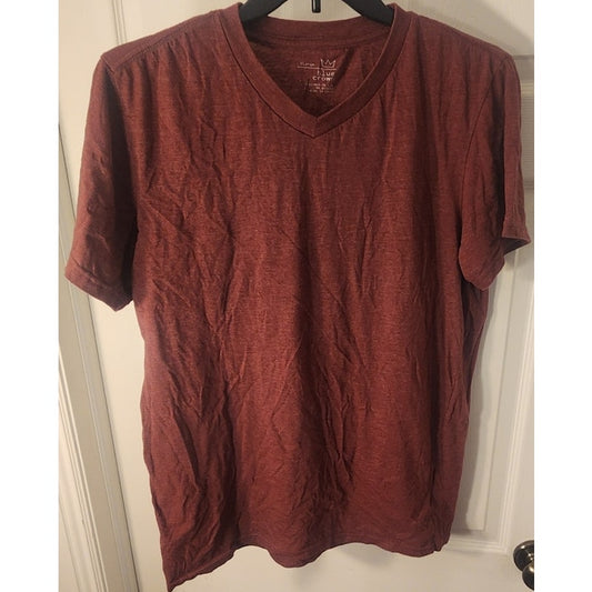Blue Crown Burgundy V‑Neck T‑Shirt XL