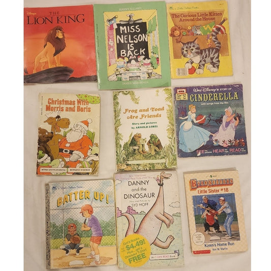 Lot of 9 Vintage Childrens Books Frog and Toad Miss Nelson Danny Dinosaur