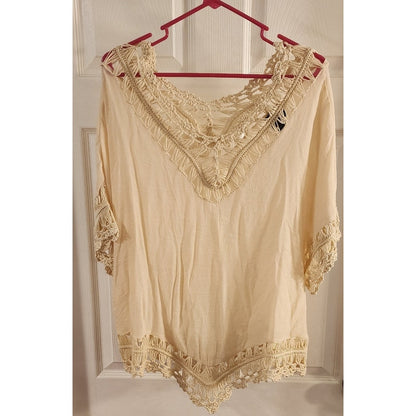 Daytrip - Knotted Pullover Blouse - Beige - Large