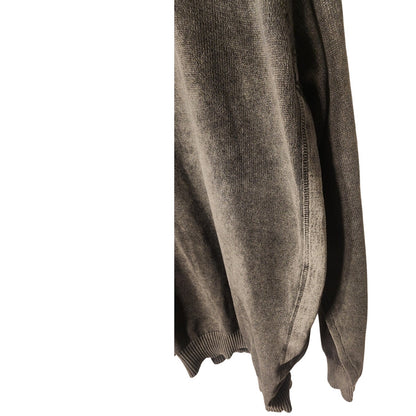 BKE Mens XL Pullover Sweater Quarter Button Henley Long Sleeve Washed Charcoal
