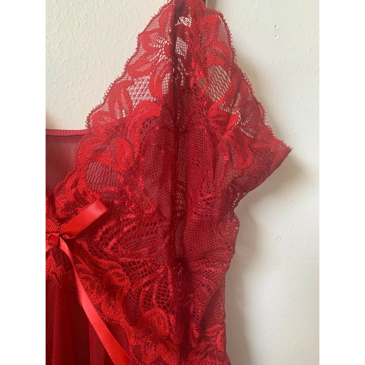 ALLUROMAN - Sexy Lingerie for Women - Babydoll Chemise - Small - Wine Red