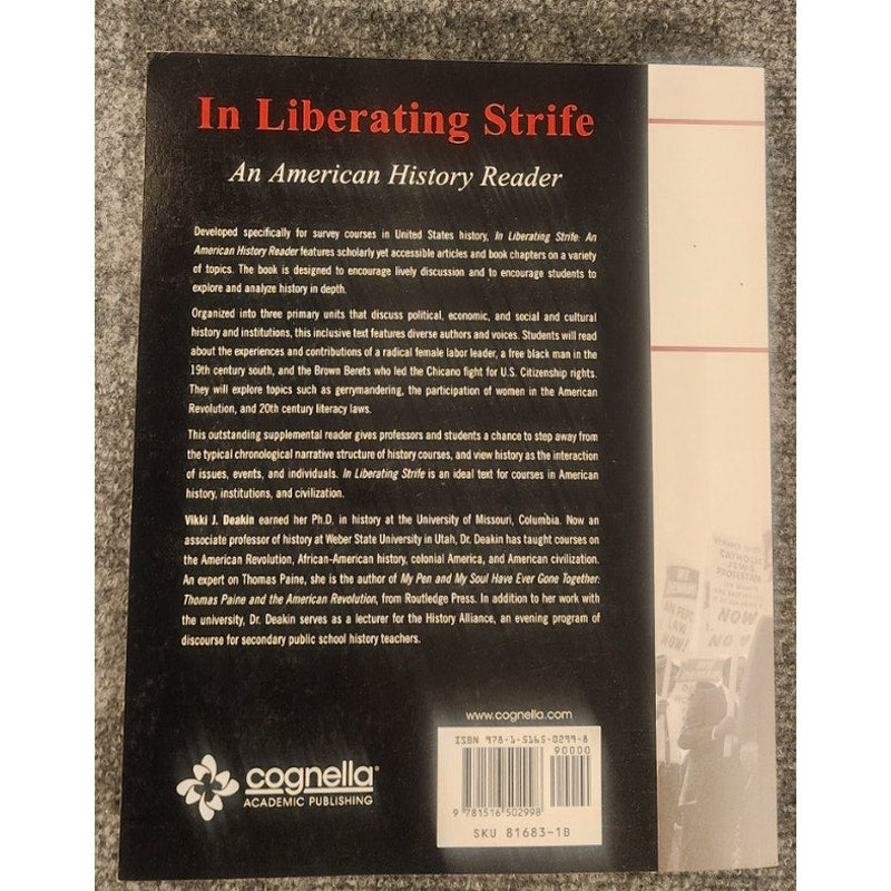 In Liberating Strife An American History Reader Vikki Deakin 9781516502998 New