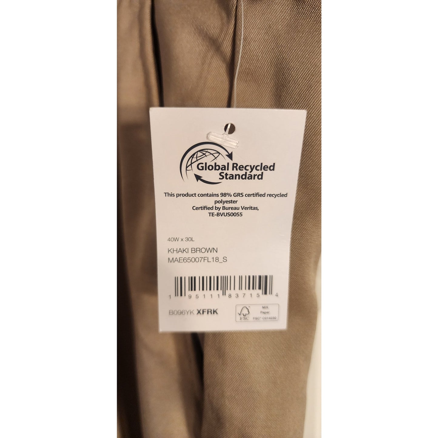 Amazon Essentials Mens Straight Fit Chino Pants Khaki Brown NWT Size 40x30