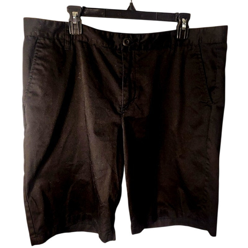 Blue Crown Mens Size 40 Black Chino Shorts Flat Front Stretch Casual