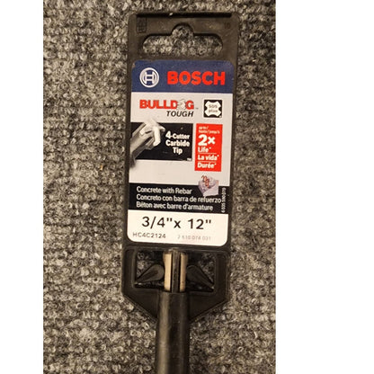 Bosch 3/4 x 12 Inch 4-Cutter Carbide Tip Rotary Hammer Concrete Drill Bit