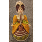 Vintage Russian Folk Art Doll Porcelain Head & Hands Fabric Dress Signed 6.5"