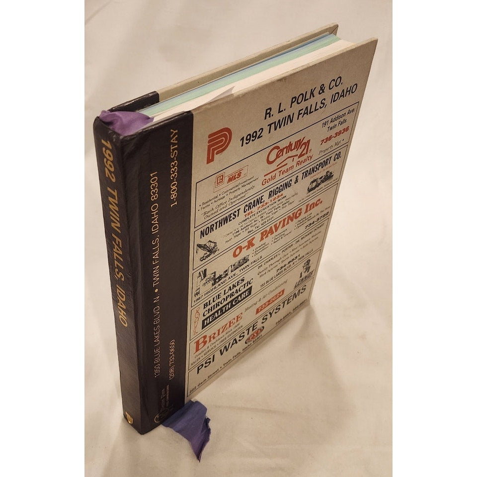 Vintage Twin Falls Idaho History Ledger Book Magic Valley Business Directory