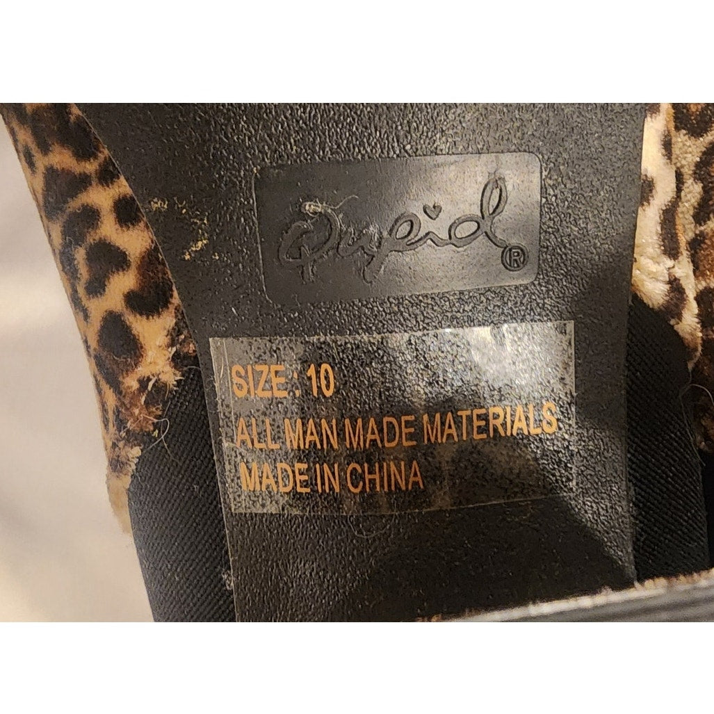 Qupid Leopard Print Ankle Boots Size 10 Slightly Used