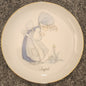 Vintage 1983 Precious Moments April Plate Resurrection Morn Jonathan & David