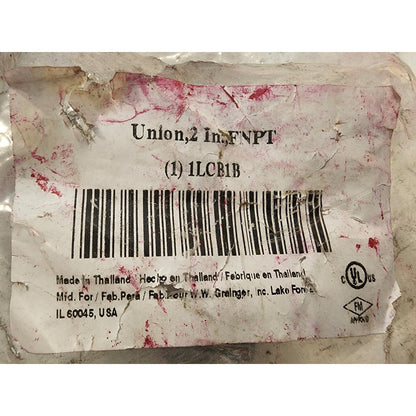 Union 2" FNPT Connector - 1LCB1B - Female to Female - unopened package