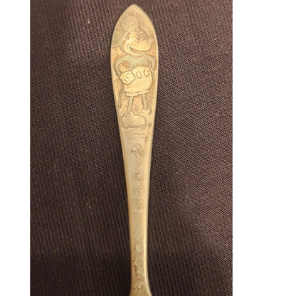 Vintage 1930s Mickey Mouse Branford Silverplate Spoon Vertical Letters 5.5 In
