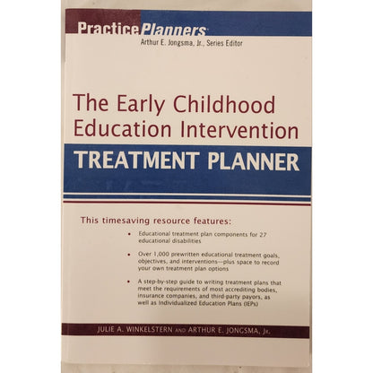 Early Childhood Education Intervention Treatment Planner Practice Planners Wiley