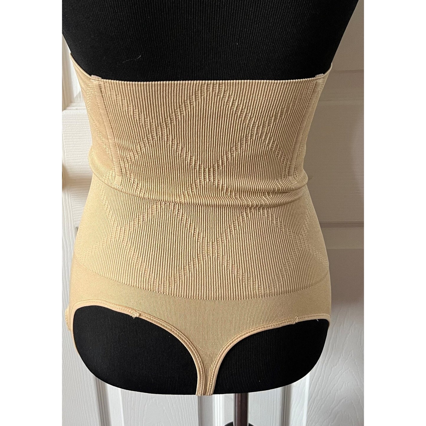 Tan High Waist Girdle with Lace front - t-back style - XXXL