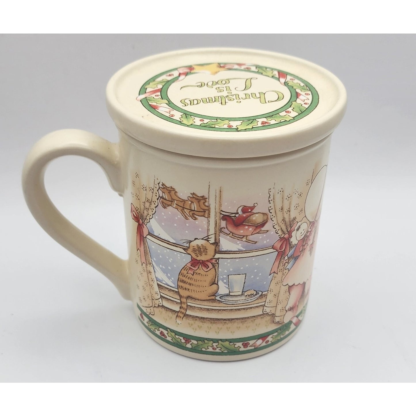 Vintage 1990s - Watkins Country Kids Coffee Cup - (Christmas Is Love)