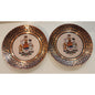 Fantasy Copperware Canada Crest Mini Plates 3⅝” Hammered Copper Vintage Pair