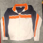Billabong Retro Track Jacket Mens XL Colorblock White Orange Navy Blue Full Zip