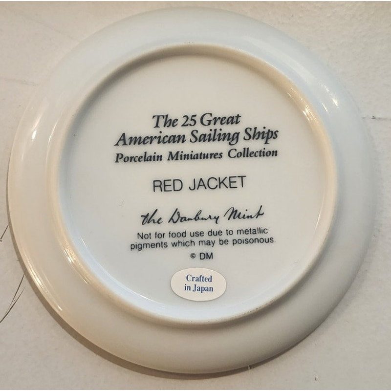 Danbury Mint Great American Sailing Ships Miniature Plate RED JACKET Japan