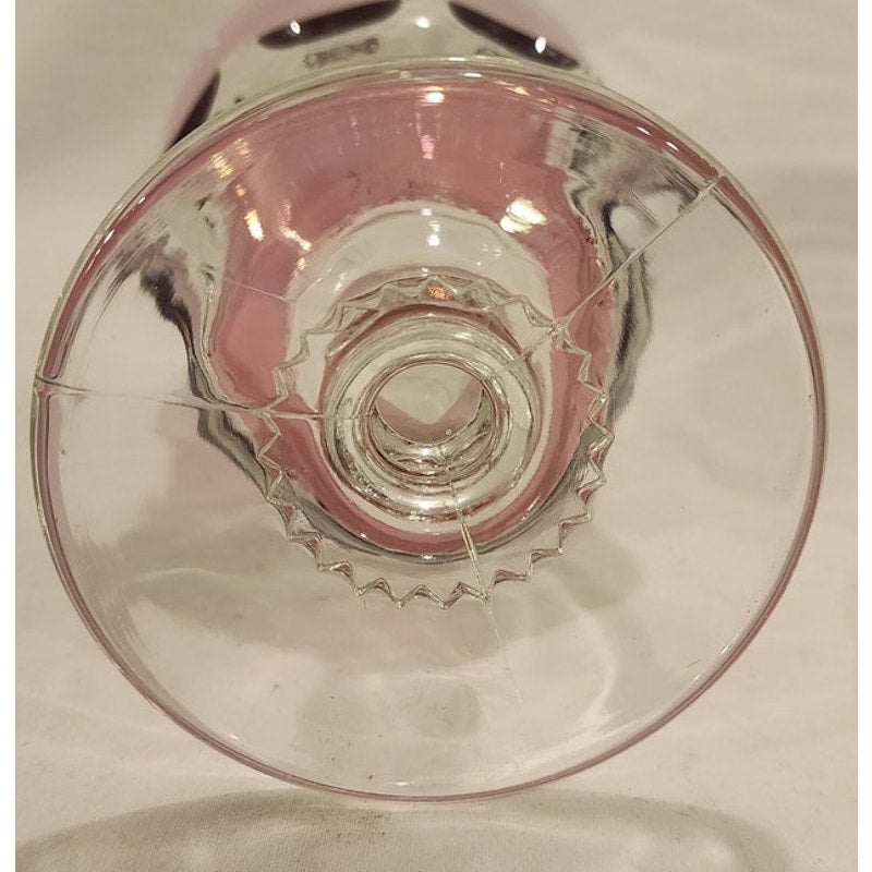 Vintage Indiana Glass Kings Crown Cranberry Flash Thumbprint Goblets Set of 2