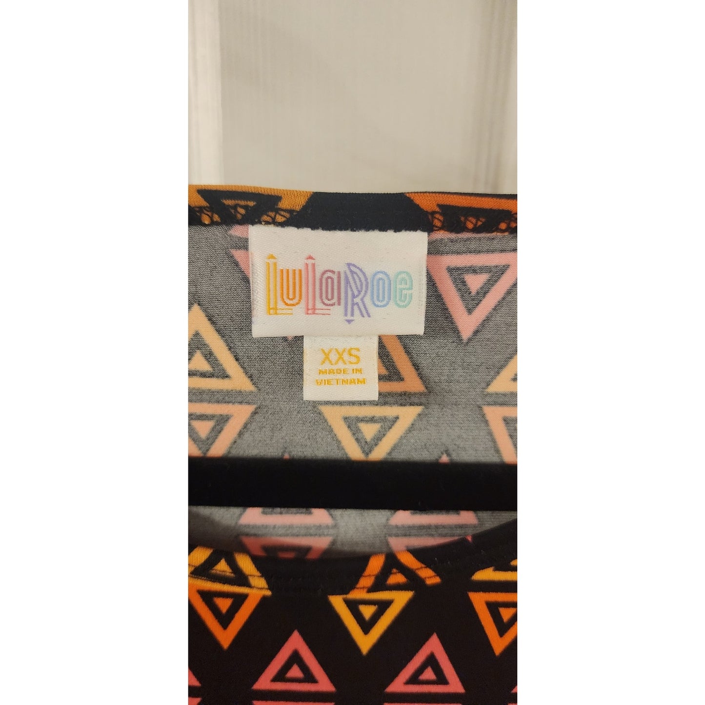 LuLaRoe - XXS - IRMA - Triangular Shapes, Orange, Yellow, Pink, Black - NWT