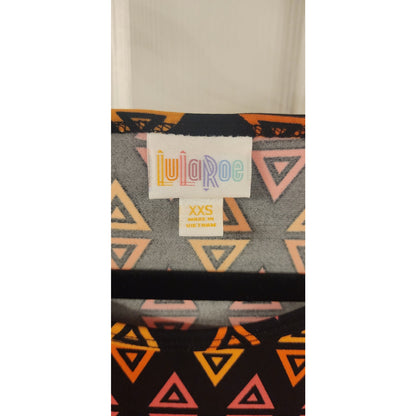 LuLaRoe - XXS - IRMA - Triangular Shapes, Orange, Yellow, Pink, Black - NWT