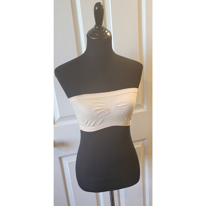 Tan Womens Tube Bra Top Underwear Strapless Breathable Mesh Back - Small