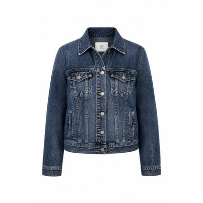Old Navy Womens Size XXL Classic Denim Trucker Jacket Dark Wash Blue Jean Coat
