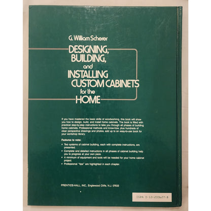 Designing, Building & Installing Custom Cabinets – Scherer – Woodworking Book