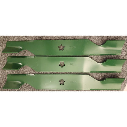 Set 3 187256 532187256 Mower Blades Husqvarna Craftsman Poulan 54 Inch Deck 18.5