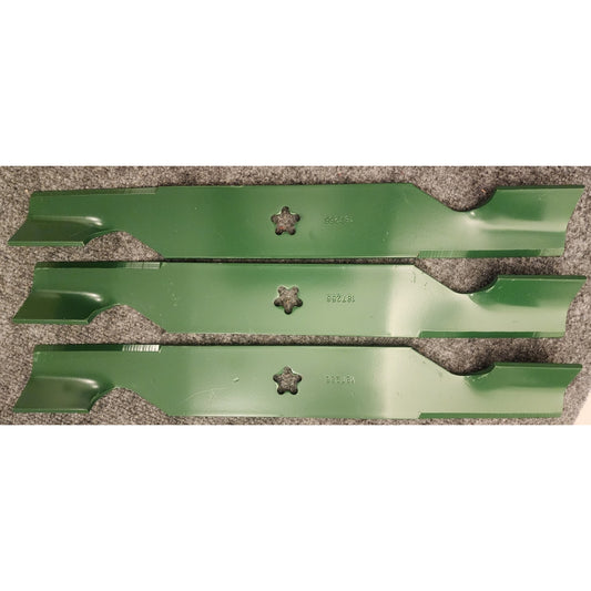 Set 3 187256 532187256 Mower Blades Husqvarna Craftsman Poulan 54 Inch Deck 18.5