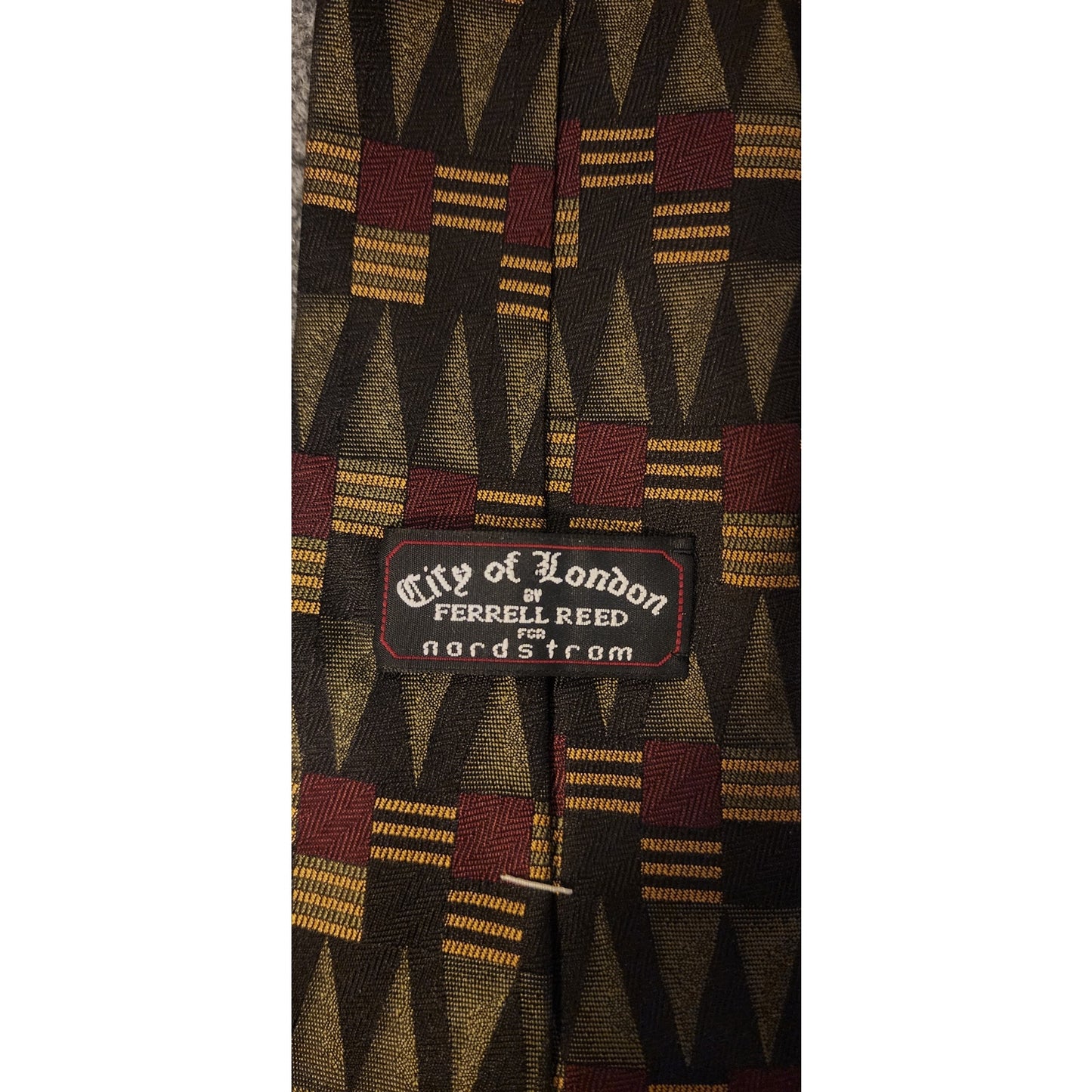 City of London Ferrell Reed Nordstrom Mens Silk Necktie Vintage Hand Made Tie