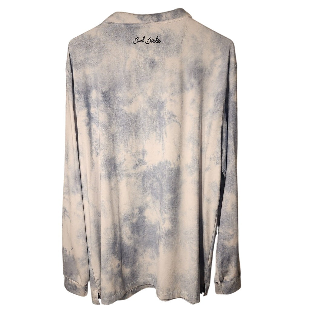 Bad Birdie Mens 1/4 Zip Pullover Golf Sweater Long Sleeve Tie Dye Size XXL