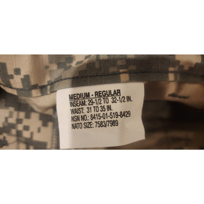 US Army ACU Pants Medium‑Regular – UCP Digital Camo – Good Condition