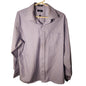 IZOD Mens Dress Shirt Size 17 34/35 XL Purple White/Gray Pinstripe Button Down
