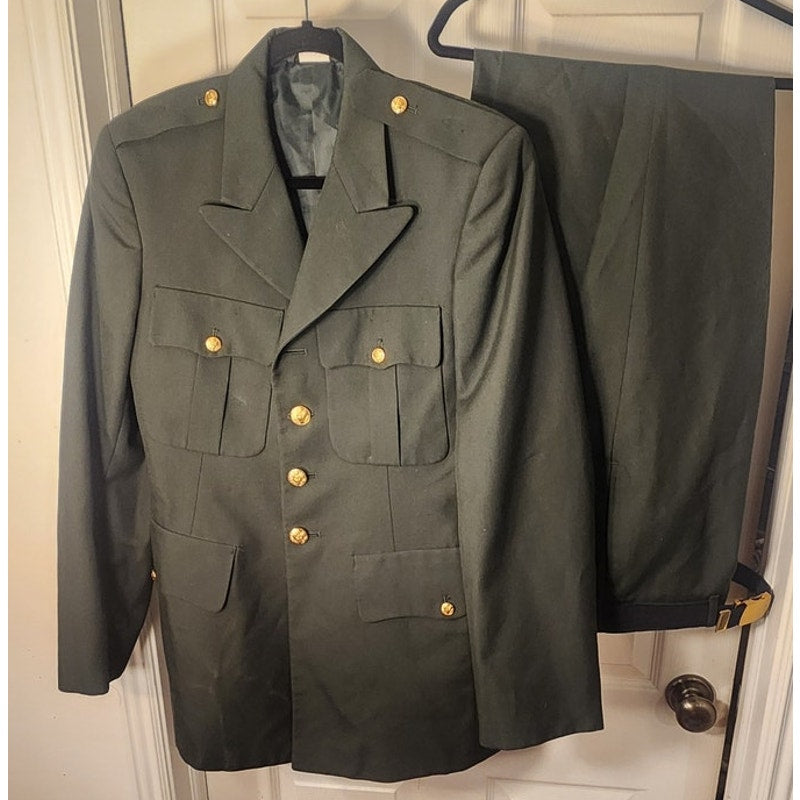 US Army Dress Green Uniform Set DSCP Coat 39L Trousers 38R Military Class A Belt