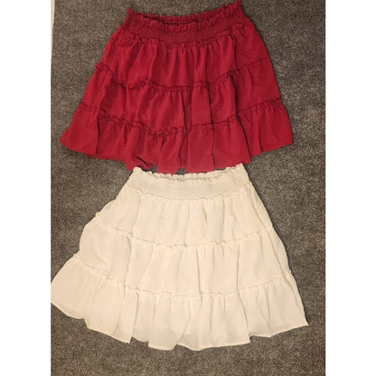 Lot of 2 Athletic Skorts Size Large Brand New In Pack Red White Activewear Skirt