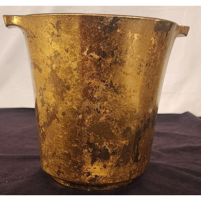 Leslie Roy Designs Gold Leaf Bowl Handmade Italy – Signed – 9" Handles – Heavy