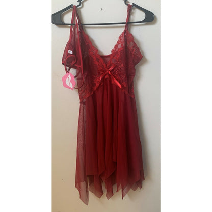 ALLUROMAN - Sexy Lingerie for Women - Babydoll Chemise - Small - Wine Red