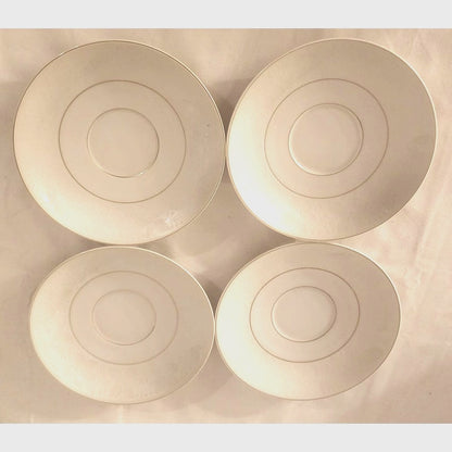 Rosenthal Aida White Velvet Saucers Set of 4 – Gold Trim – Excellent