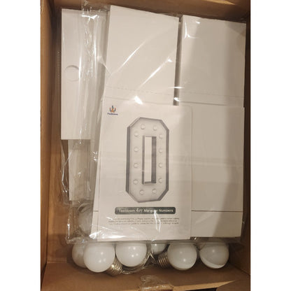 Teebloom - Marquee Light Up Number "0" - with Weighted Water Bag - NEW