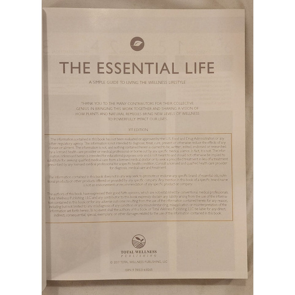 The Essential Life Book Essential Oils Guide Like New