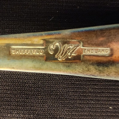 Vintage Sheffield England Silverplate Salad Serving Set Spoon & Fork 9.5"