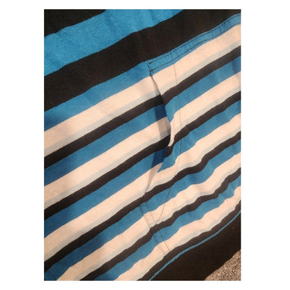 Empyre Striped Lightweight Hoodie Mens Size Large Blue Black White Knit Tee Shirt