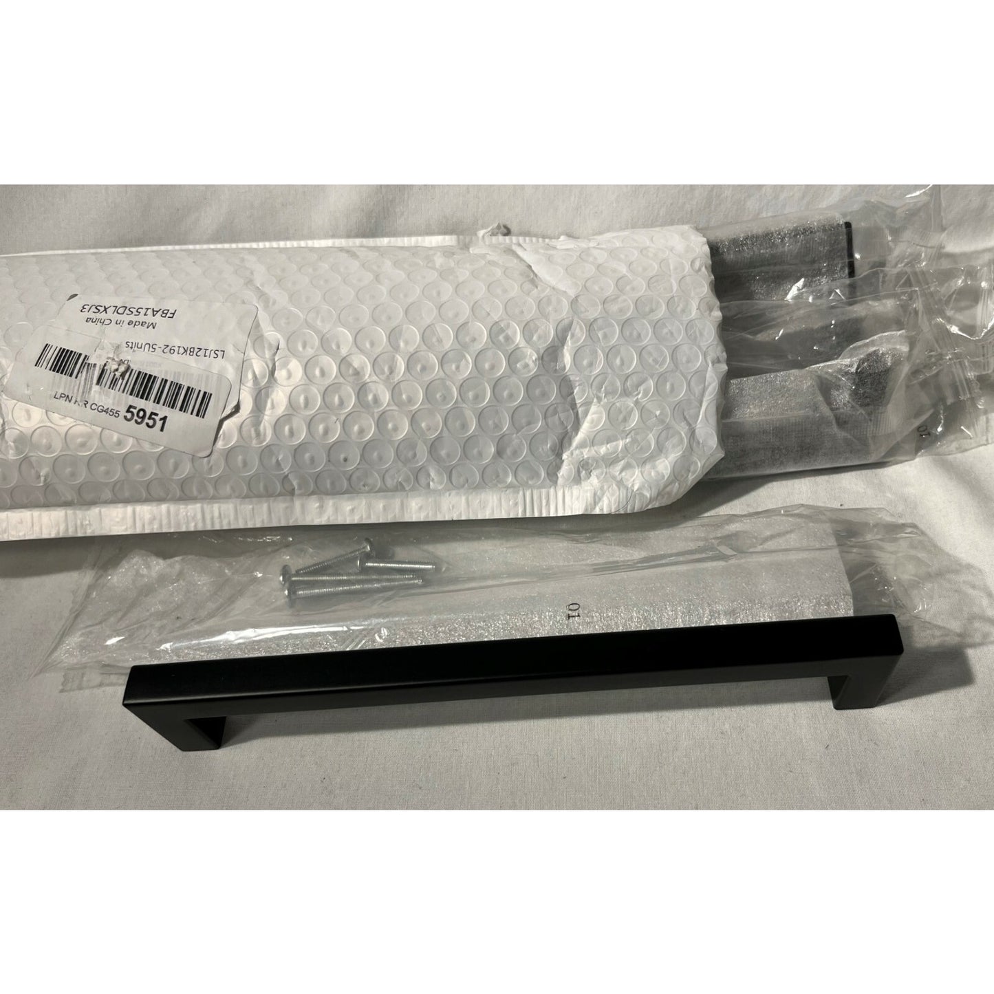 8" Black Dresser Drawer Pulls - LSJ12BK192 - Set of 5